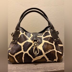 DOONEY & BOURKE Giraffe Print Belvedere Logo Lock Tote Satchel Shoulder
